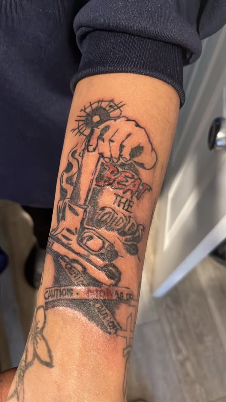 Illustrative + Black-work hand tattoo on Forearm by Tatsbykhi on TattMe