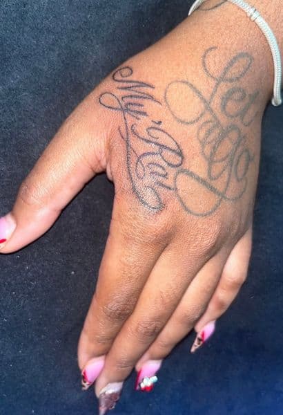 Script + Lettering words tattoo on Hand by Tatsbykhi on TattMe