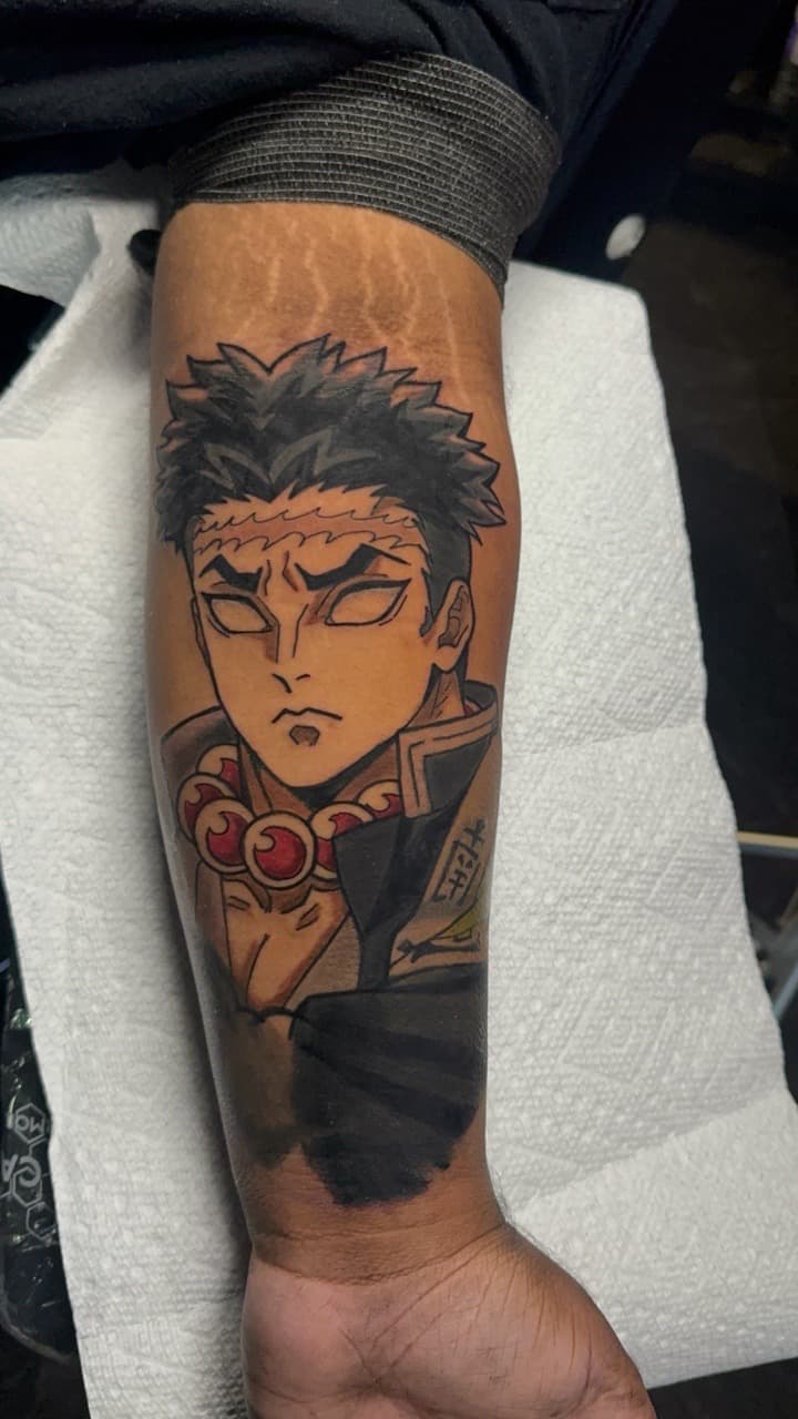 Anime + Black & Grey manga tattoo on Forearm by 1UP_Uncle_Frecks on TattMe