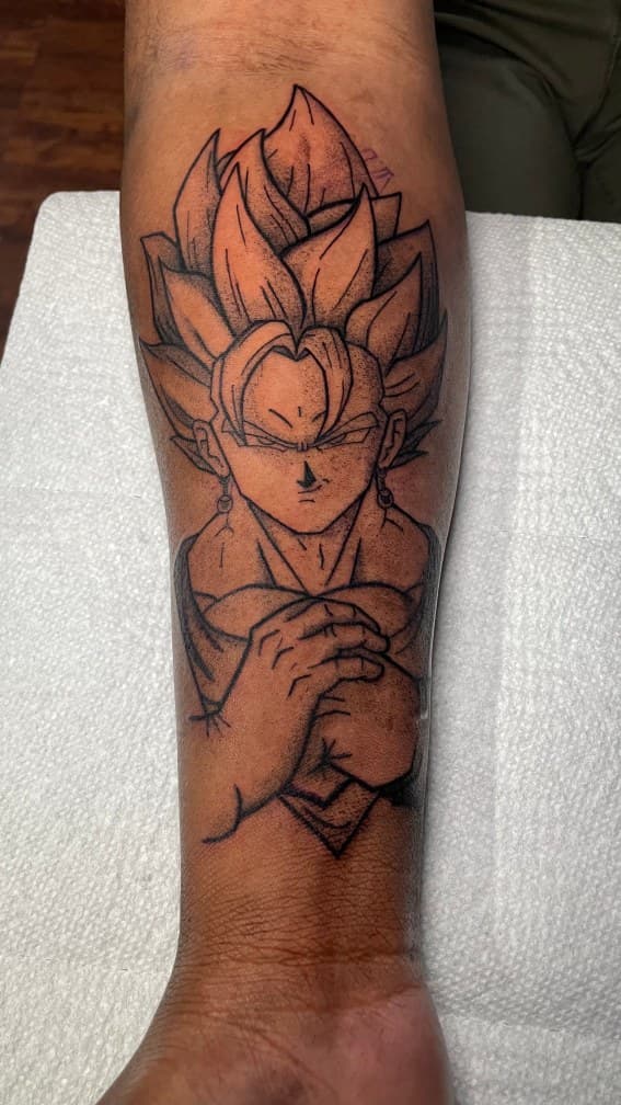 Anime + Illustrative anime character tattoo on Forearm by 1UP_Uncle_Frecks on TattMe