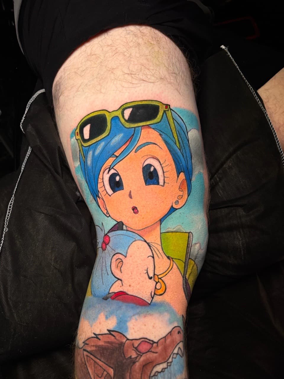 Anime + Cartoon girl tattoo on Thigh by 1UP_Uncle_Frecks on TattMe