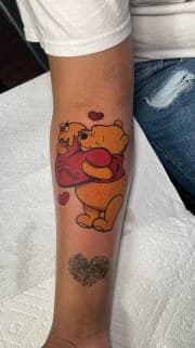 Cartoon + Pop Culture winnie the pooh tattoo on Forearm by 1UP_Uncle_Frecks on TattMe