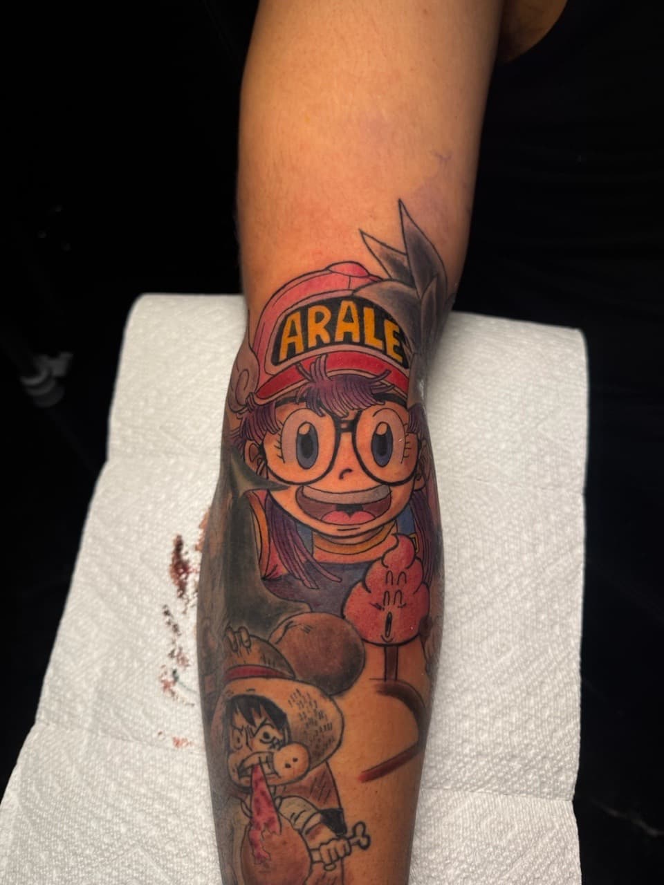 Anime + Cartoon arale tattoo on Forearm by 1UP_Uncle_Frecks on TattMe