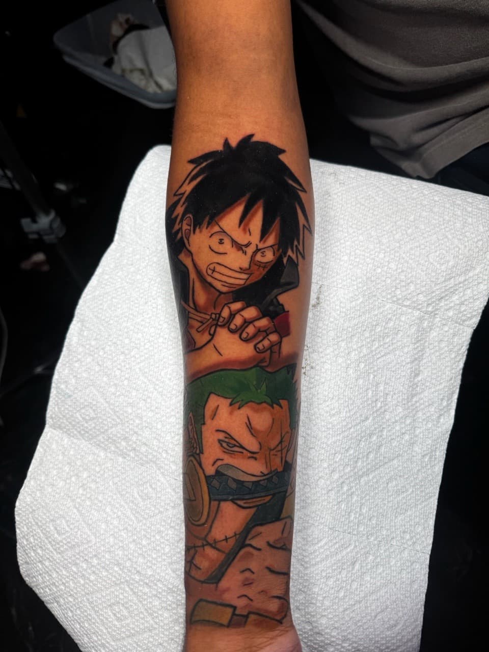 Anime + Cartoon luffy tattoo on Forearm by 1UP_Uncle_Frecks on TattMe