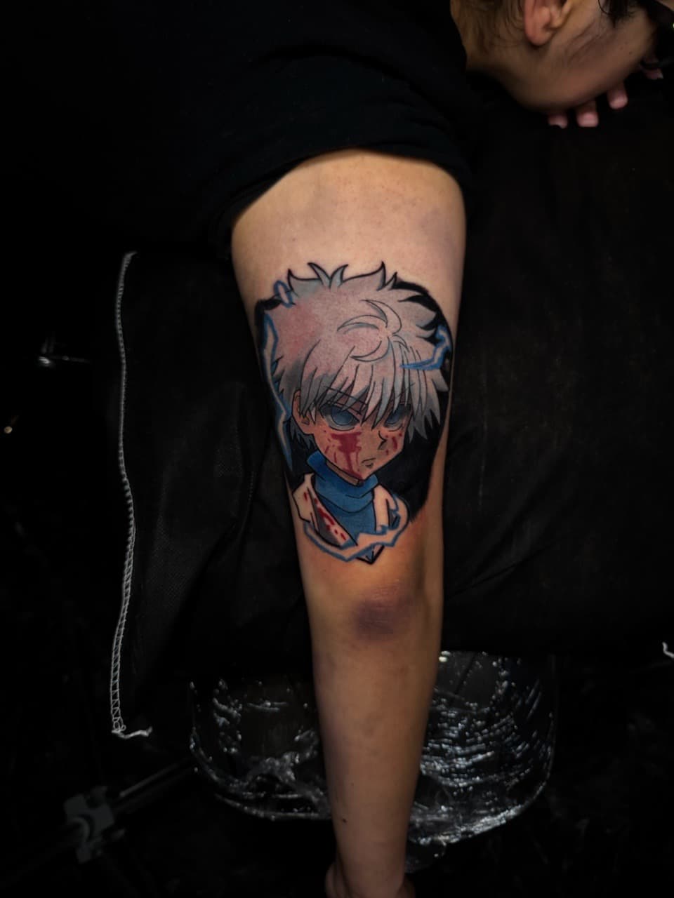 Anime + Color boy tattoo on Upper Arm by 1UP_Uncle_Frecks on TattMe