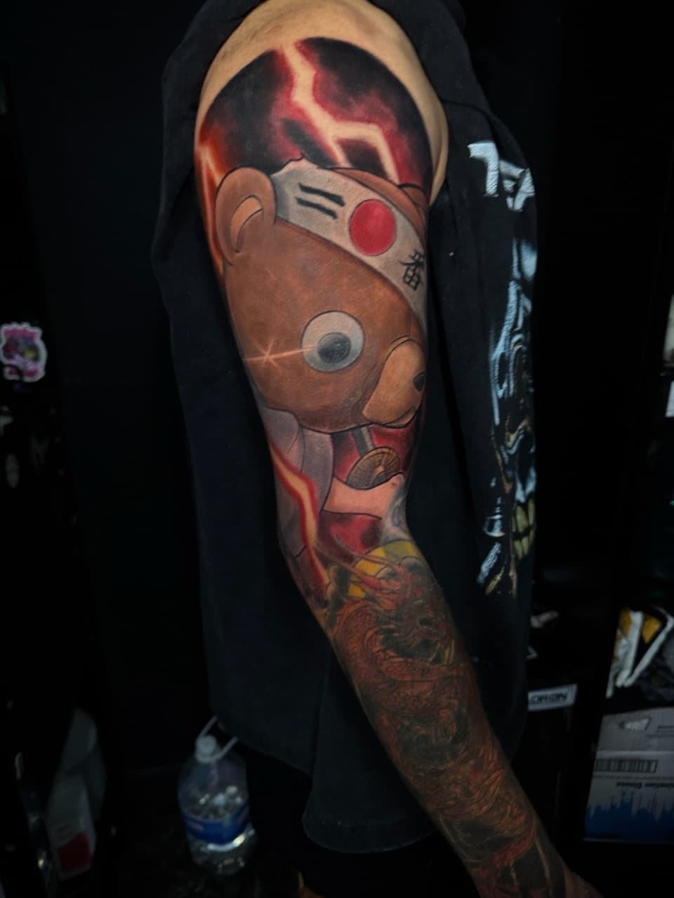 Illustrative + Color robot tattoo on Full Sleeve by 1UP_Uncle_Frecks on TattMe