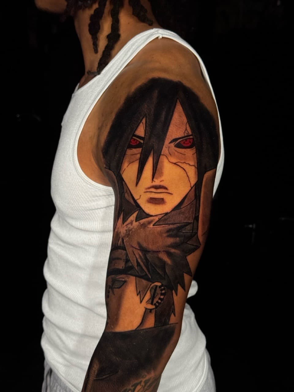 Anime + Black & Grey anime character tattoo on Upper Arm by 1UP_Uncle_Frecks on TattMe