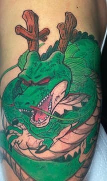 Anime + Color dragon tattoo on Thigh by 1UP_Uncle_Frecks on TattMe