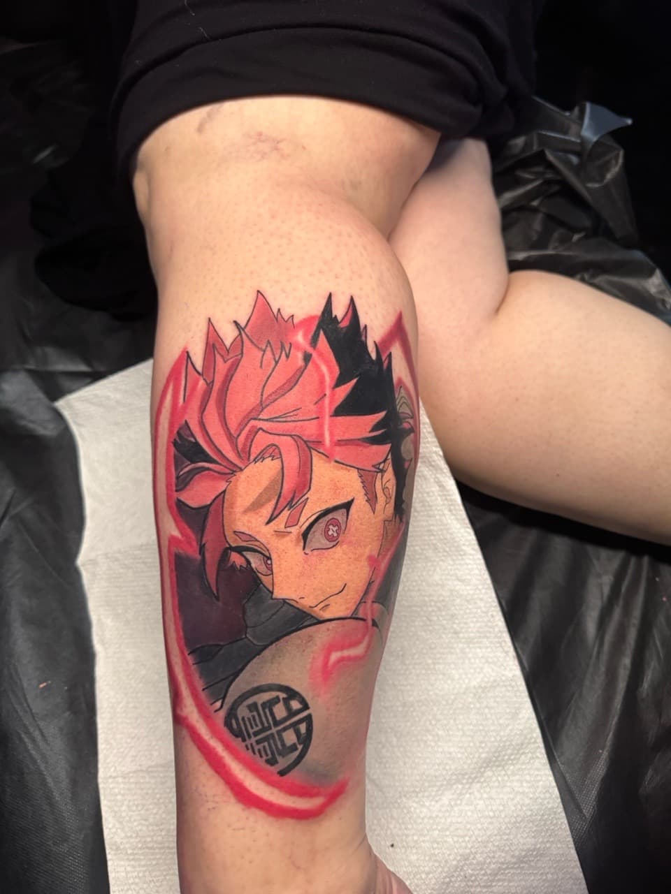 Anime + Color anime character tattoo on Thigh by 1UP_Uncle_Frecks on TattMe