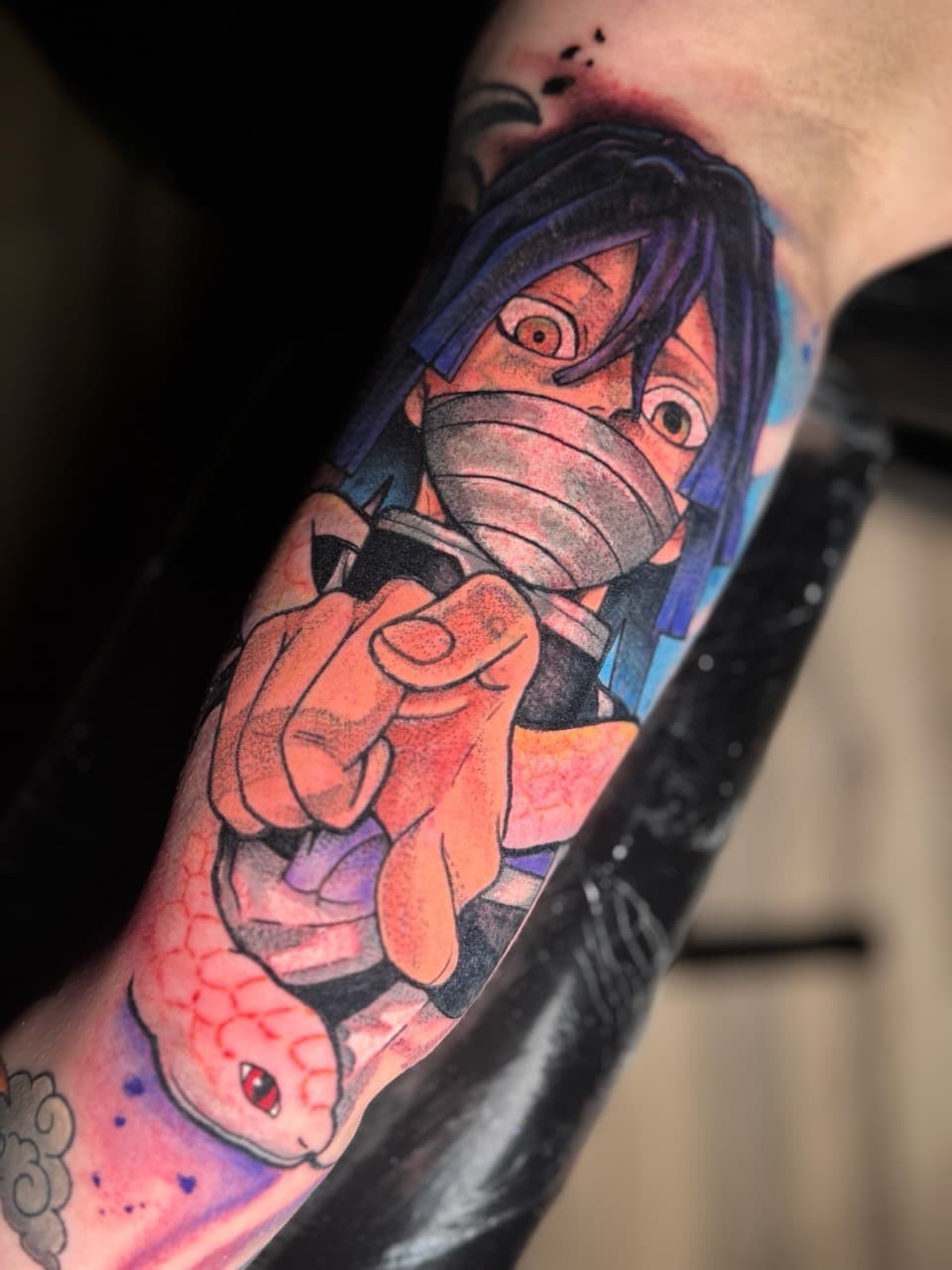 Anime + Color anime character tattoo on Forearm by Inkflowjo on TattMe