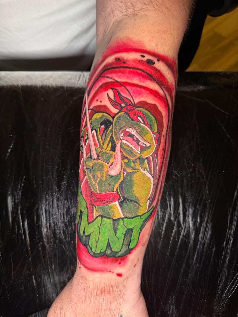 Color + New School ninja tattoo on Forearm by Inkflowjo on TattMe