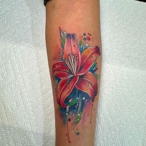 Watercolor + Floral flower tattoo on Forearm by Inkflowjo on TattMe