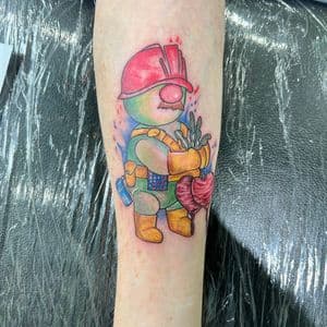 Color + New School gnome tattoo on Forearm by Inkflowjo on TattMe