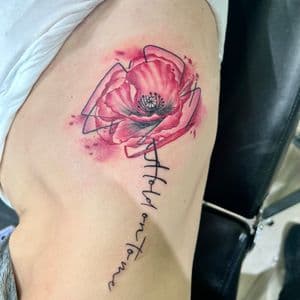 Floral + Watercolor flower tattoo on Ribs by Inkflowjo on TattMe