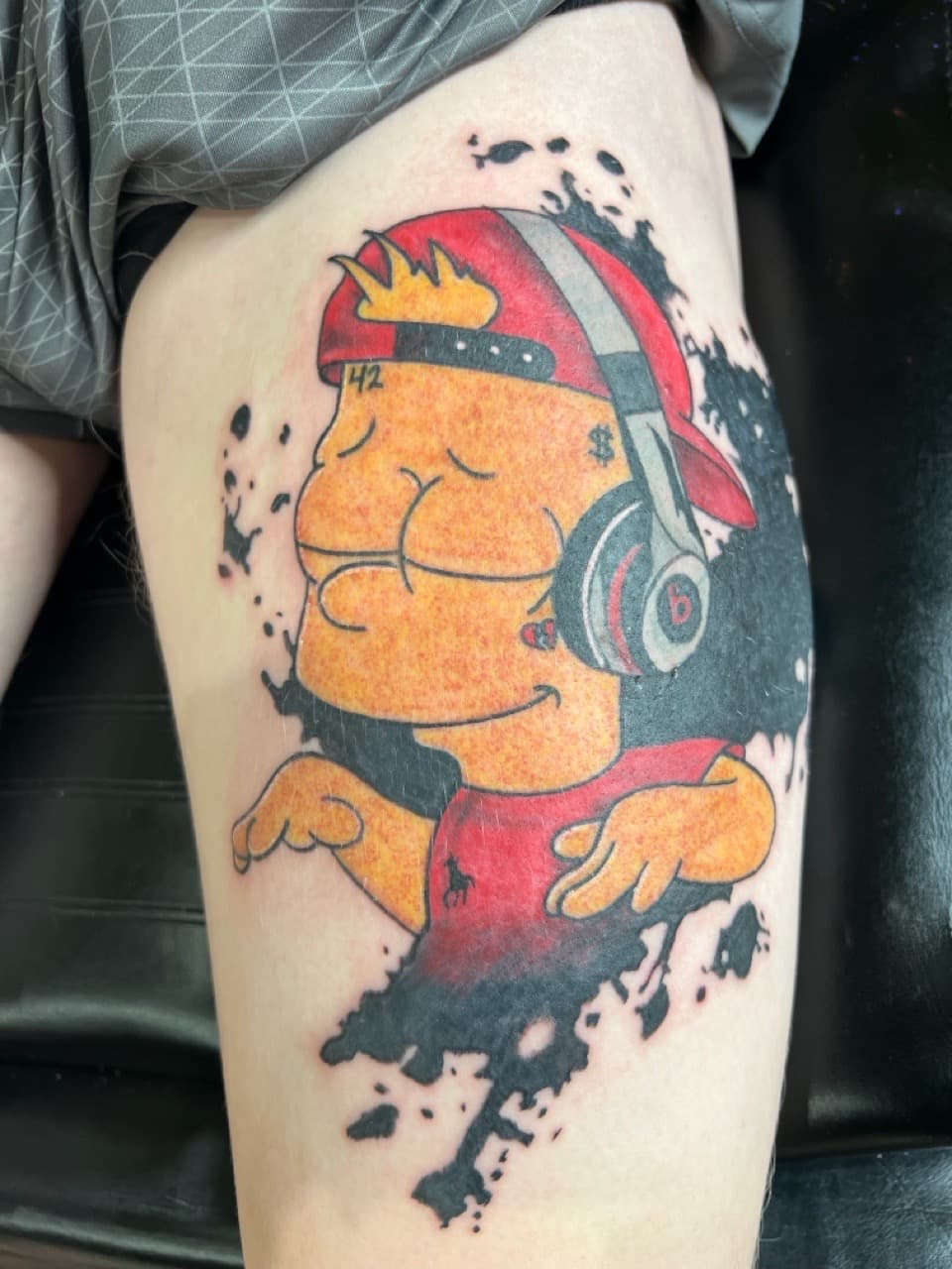 Cartoon + Pop Culture bart simpson tattoo on Thigh by Inkflowjo on TattMe