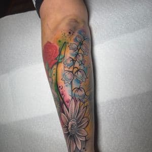 Watercolor + Floral flowers tattoo on Forearm by Inkflowjo on TattMe