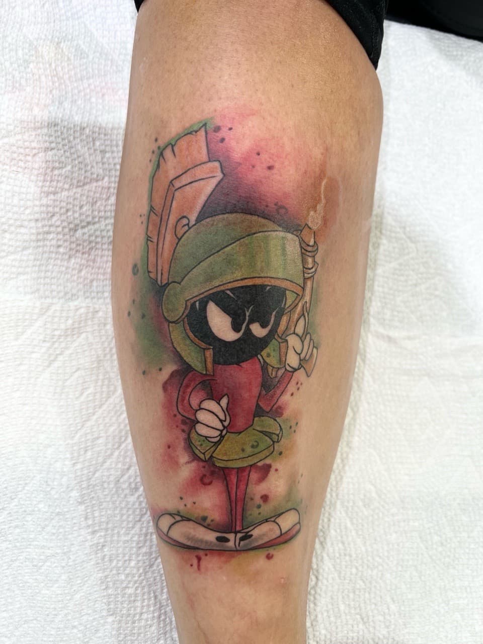 Cartoon + Pop Culture marvin the martian tattoo on Calf by Inkflowjo on TattMe