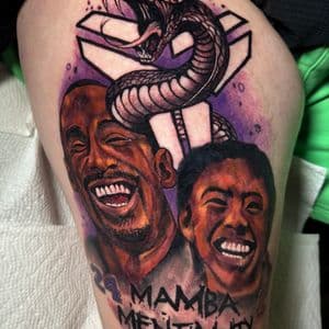 Realism + Color kobe bryant tattoo on Thigh by Inkflowjo on TattMe