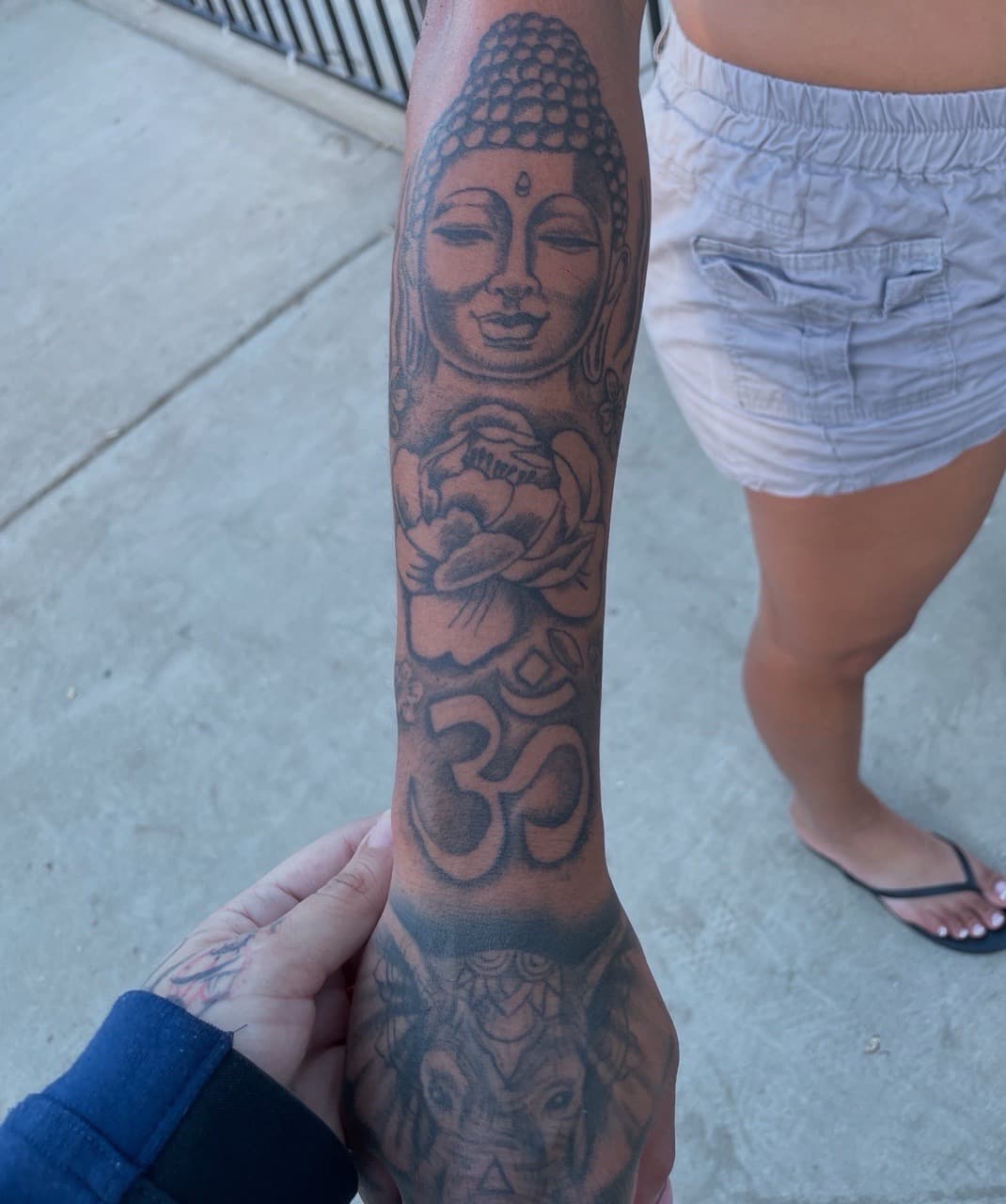Black & Grey + Illustrative buddha tattoo on Forearm by inktherapy_1 on TattMe