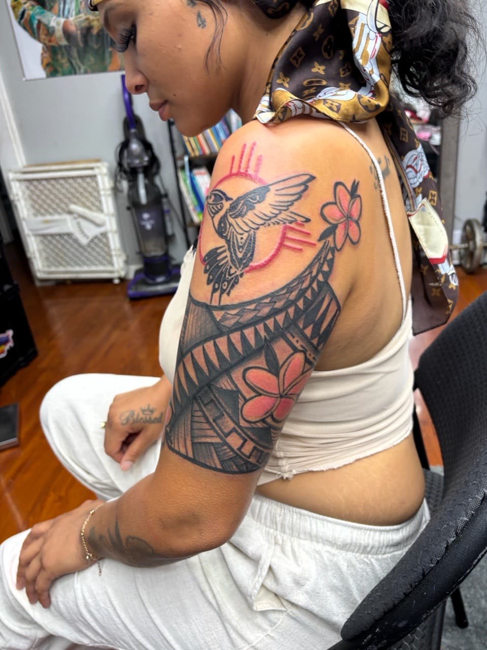 Polynesian + Tribal bird tattoo on Upper Arm by tattoo_panda on TattMe