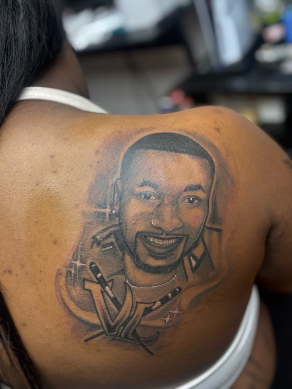 Black & Grey + Realism man tattoo on Shoulder Blade by tattoo_panda on TattMe