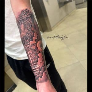 Black & Grey + Realism jesus christ tattoo on Forearm by TheINQCollective on TattMe