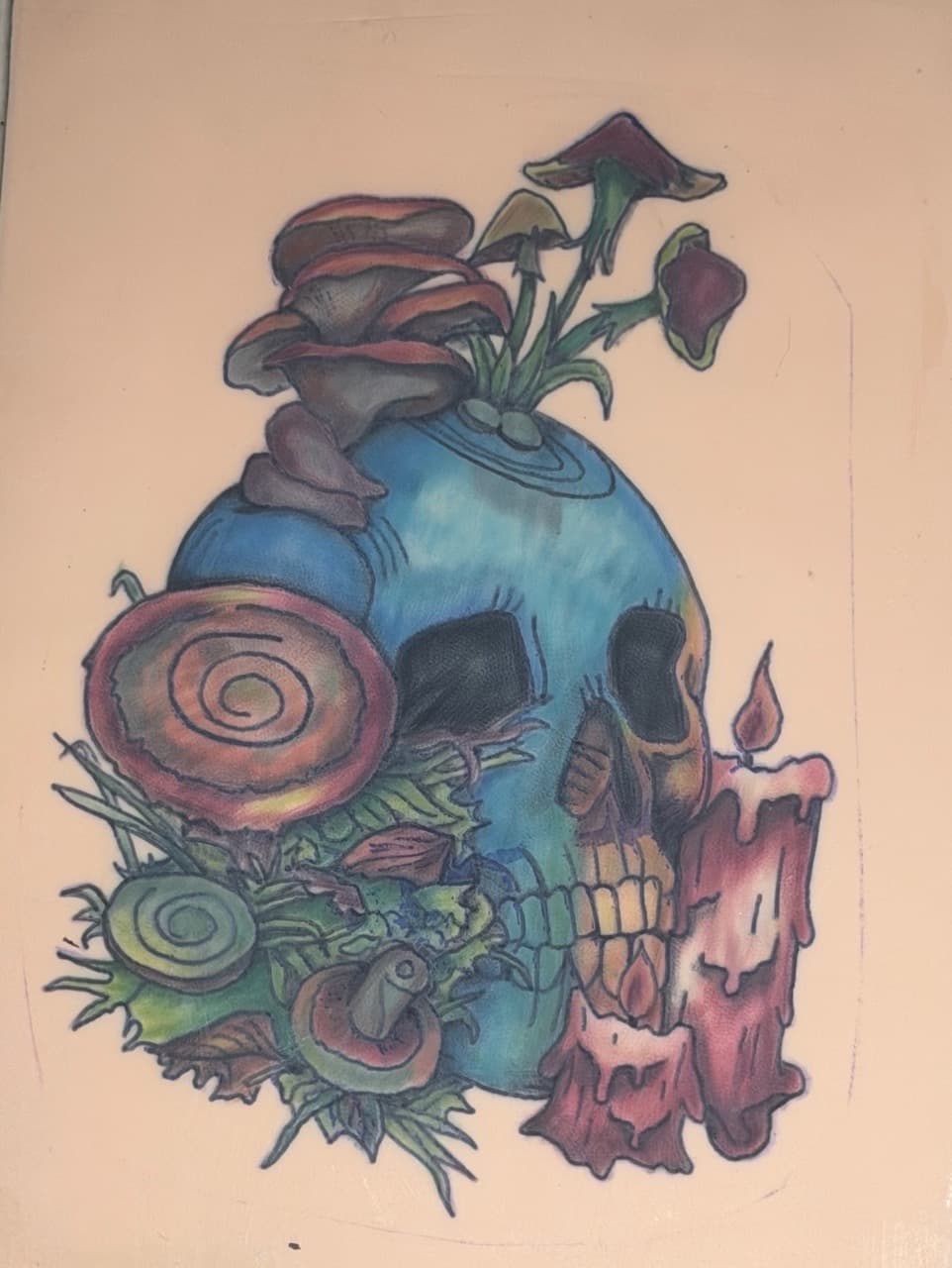 Neo-Traditional + Color skull tattoo by Apex_Effort_Studio on TattMe