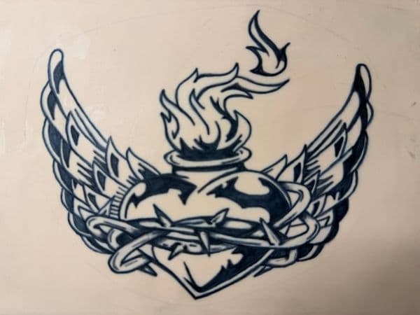 American Traditional + Black-work heart tattoo by Apex_Effort_Studio on TattMe