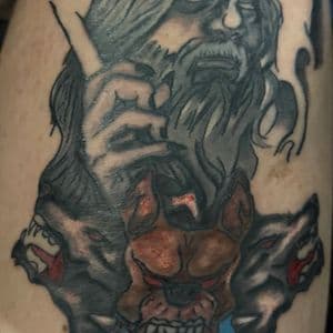 Black & Grey + Color man tattoo on Upper Arm by Apex_Effort_Studio on TattMe