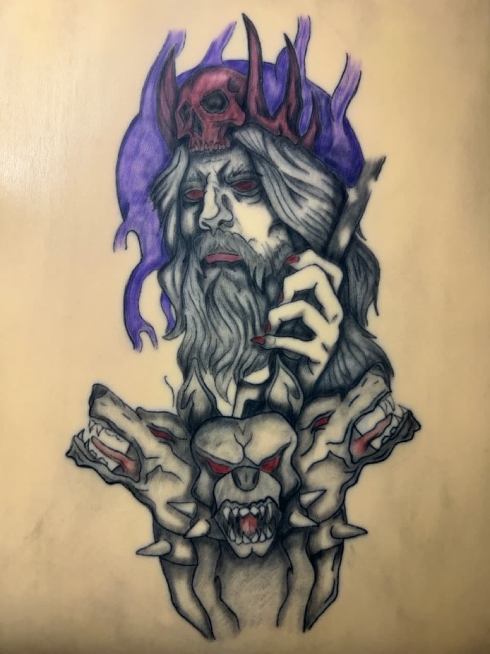 New School + Illustrative hades tattoo by Apex_Effort_Studio on TattMe