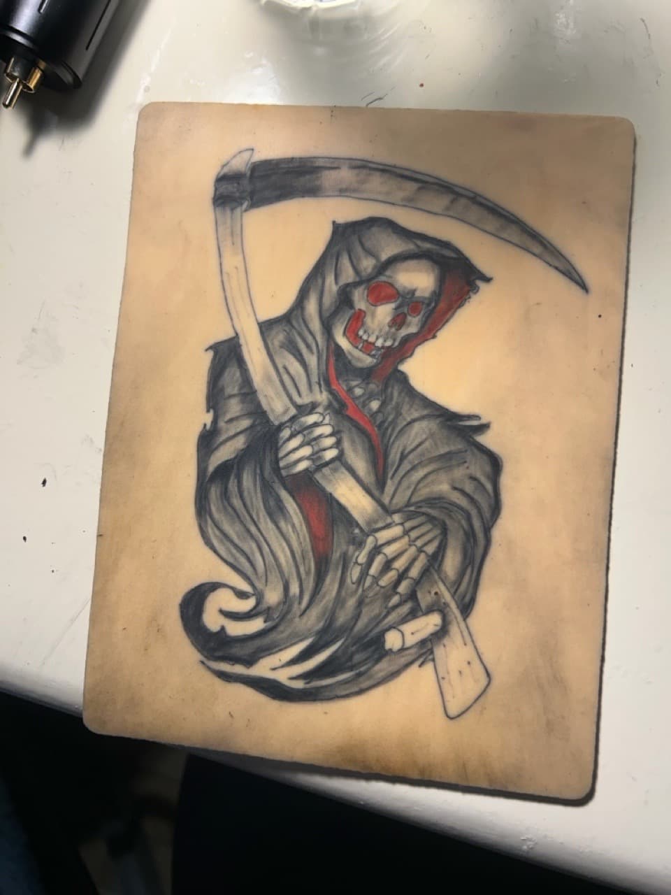 Illustrative + Black & Grey grim reaper tattoo by Apex_Effort_Studio on TattMe