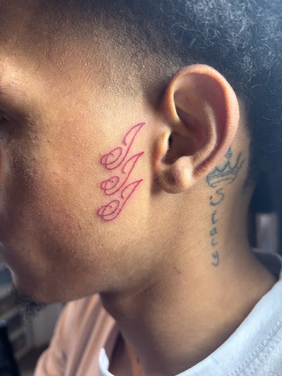 Fine Line + Minimalist flames tattoo on Face by tatsbyrayyy on TattMe