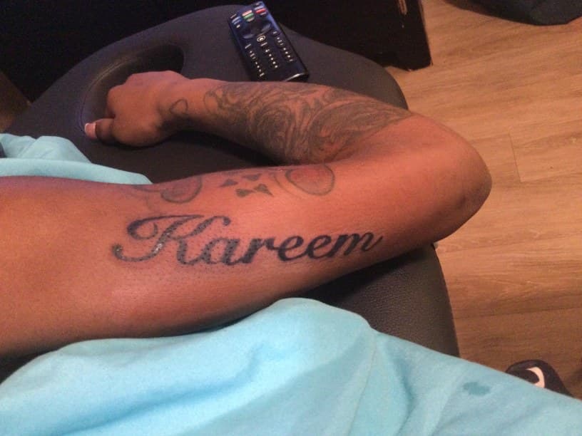 Lettering + Script name tattoo on Forearm by MindBodyInkStudio on TattMe