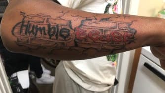Lettering + Graffiti humble tattoo on Forearm by MindBodyInkStudio on TattMe