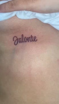 Lettering + Script name tattoo on Chest by MindBodyInkStudio on TattMe