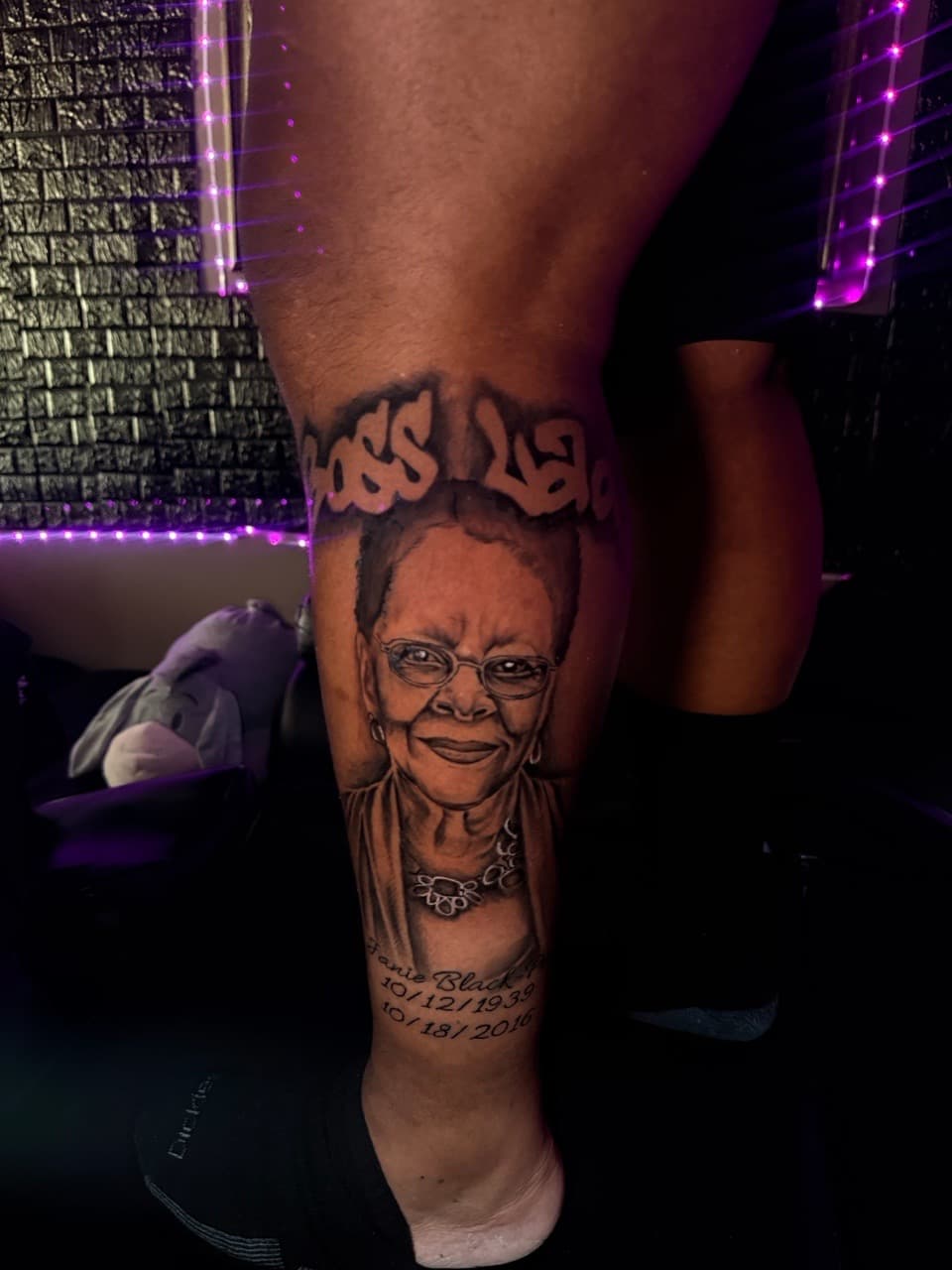 Realism + Black & Grey woman tattoo on Calf by sixxinked on TattMe