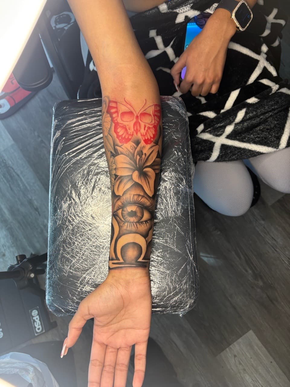 Black & Grey + Illustrative skulls tattoo on Forearm by MaleekInkz on TattMe
