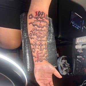 Black-work + Line-work clouds tattoo on Forearm by MaleekInkz on TattMe