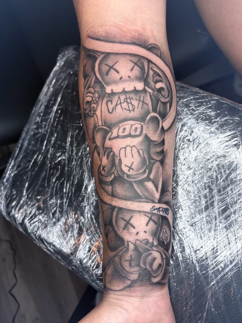Black & Grey + Illustrative characters tattoo on Forearm by MaleekInkz on TattMe