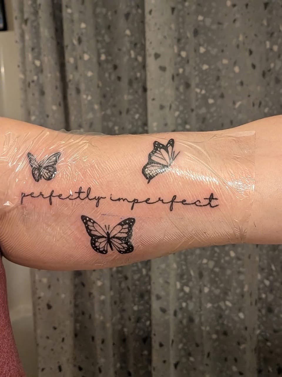 Fine Line + Black-work butterflies tattoo on Forearm by Night_Veil_Ink on TattMe