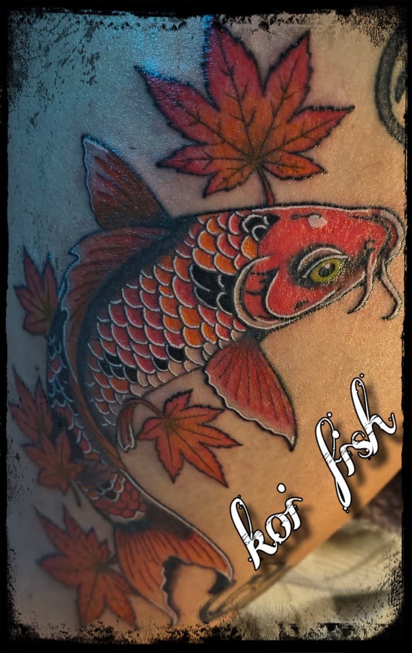 Japanese + Color koi tattoo on Forearm by Night_Veil_Ink on TattMe
