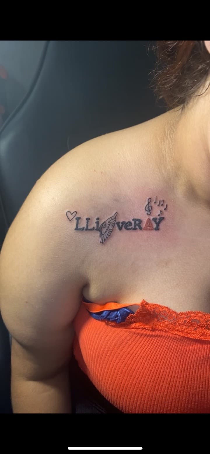 Lettering + Fine Line heart tattoo on Chest by JrrrInkkk on TattMe
