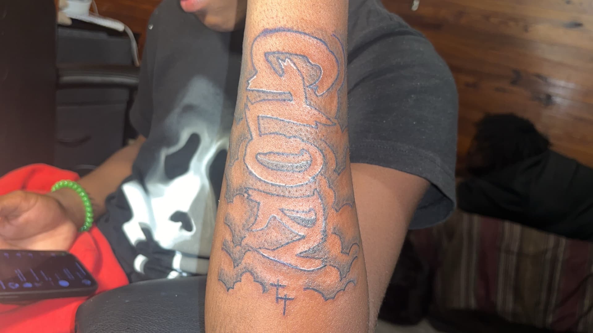 Lettering + Script clouds tattoo on Forearm by JrrrInkkk on TattMe