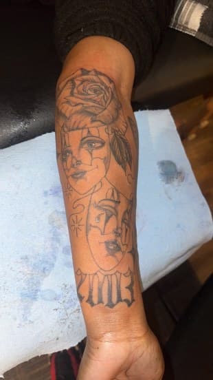 Chicano + Black & Grey rose tattoo on Forearm by Jamarious_Cook on TattMe
