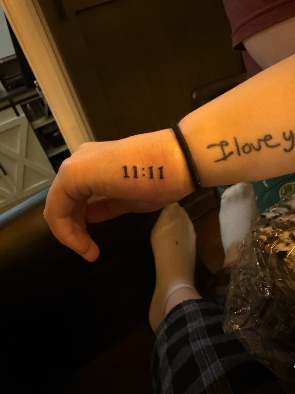 Lettering + Script numbers tattoo on Hand by Deanna_inks on TattMe
