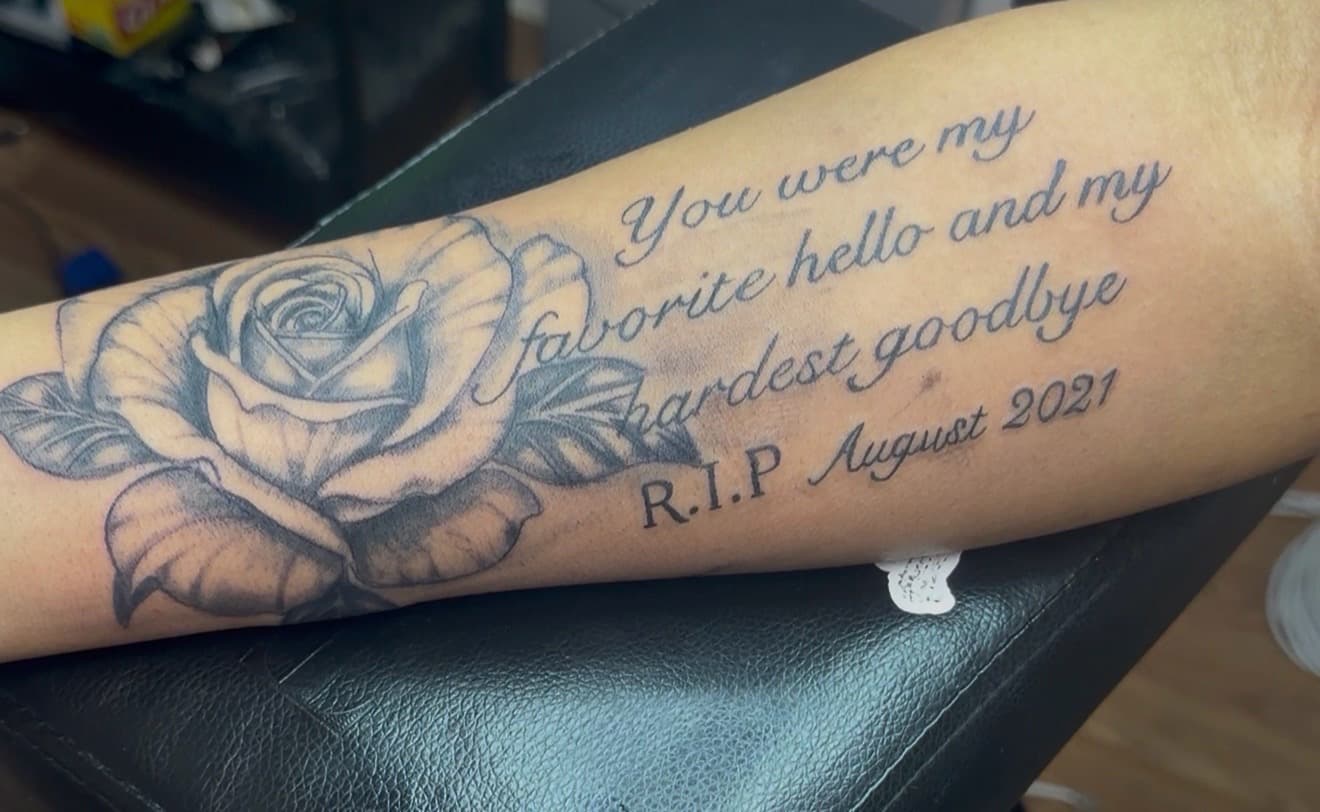 Black & Grey + Floral rose tattoo on Forearm by Speedytattoos on TattMe