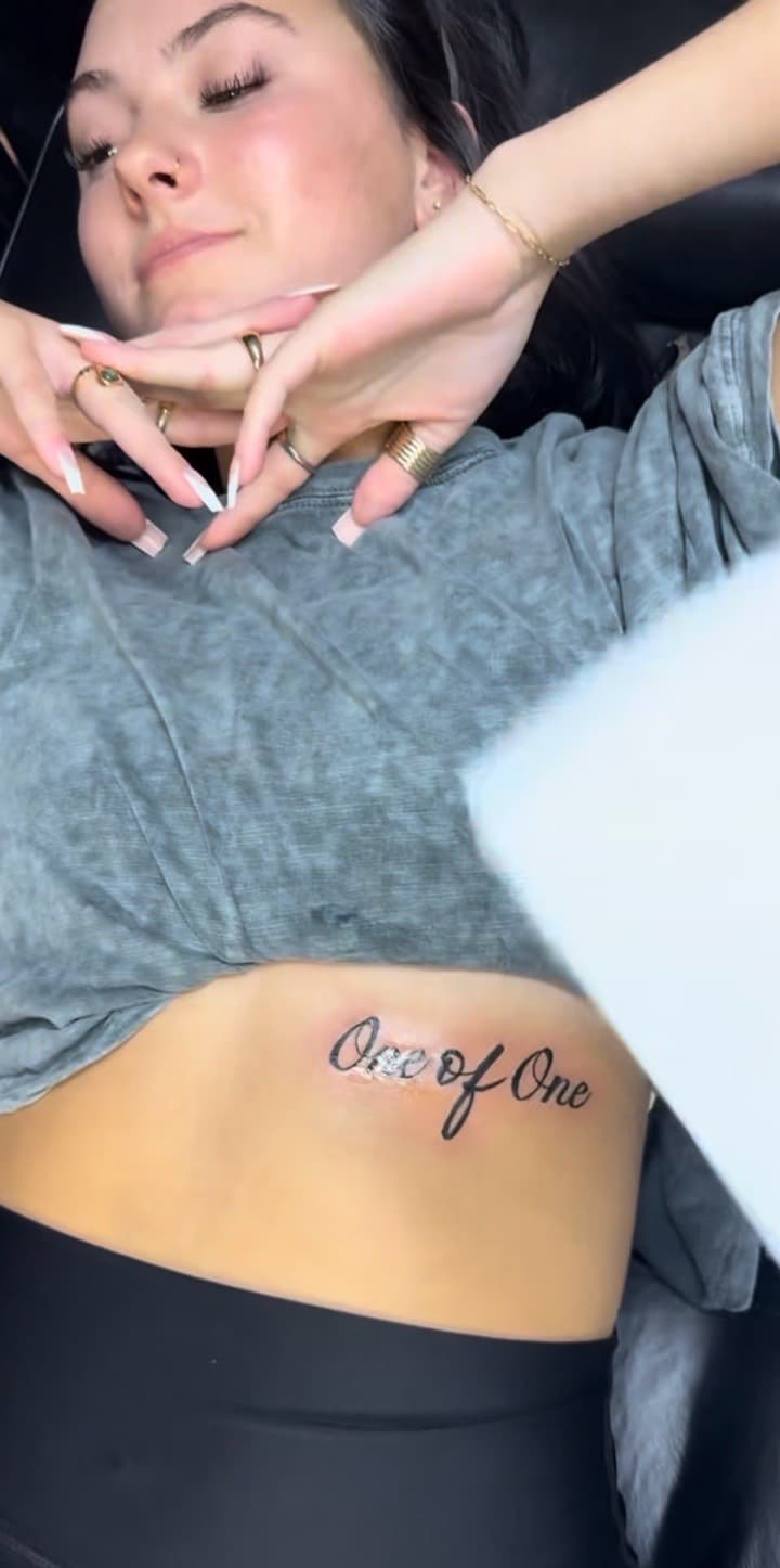 Lettering + Script quote tattoo on Ribs by Speedytattoos on TattMe