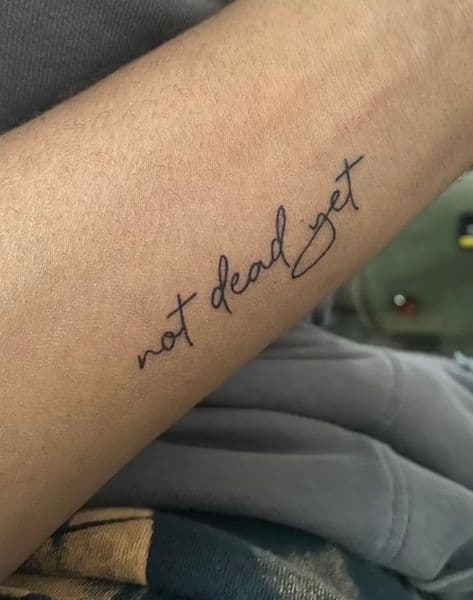 Lettering + Script lettering tattoo on Forearm by NOBDYSUPPRTART on TattMe