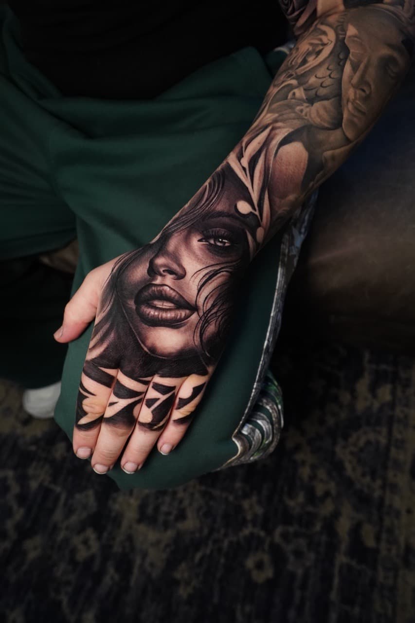 Black & Grey + Realism woman tattoo on Forearm by 16thRich on TattMe