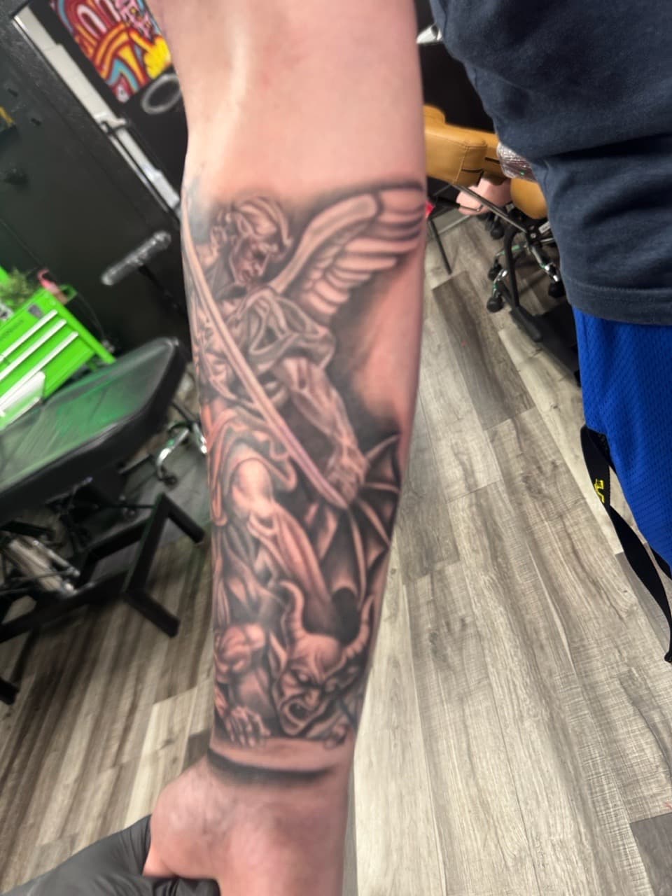Black & Grey + Realism angel tattoo on Forearm by Inkheadz on TattMe